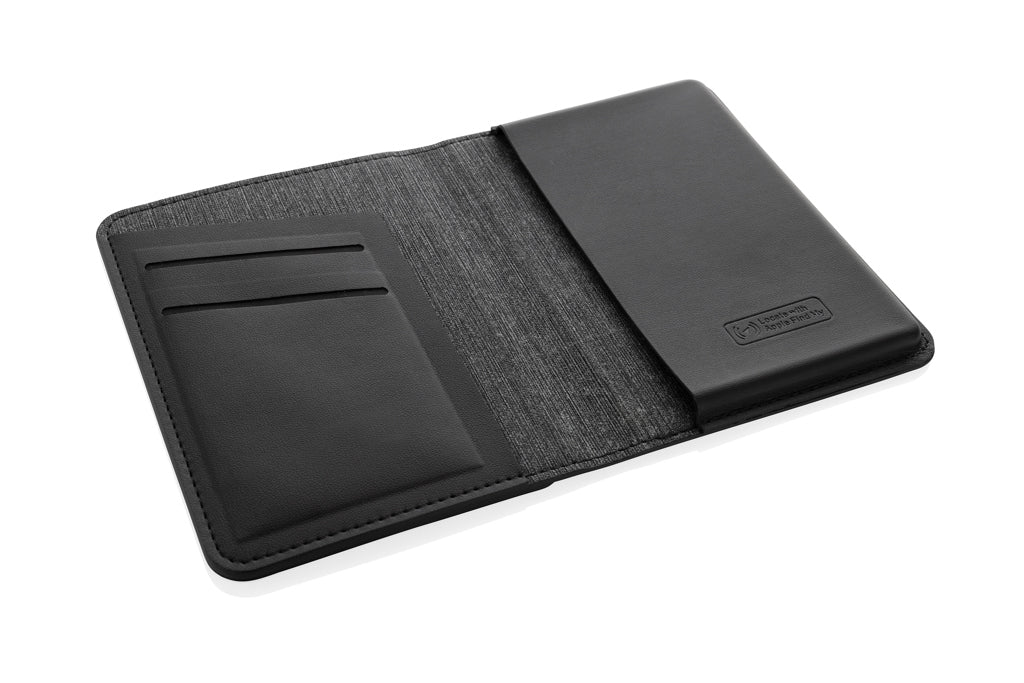 Trackmate RCS rpolyester passport holder worldwide locating - Indigo