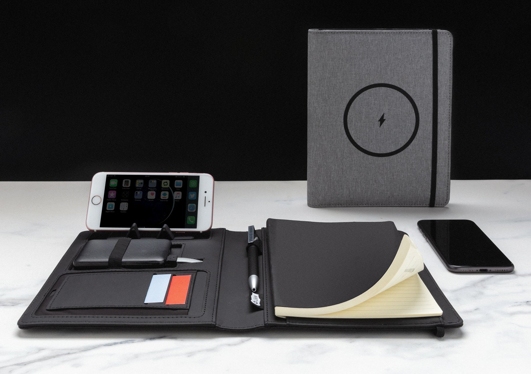 Air 5W wireless charging notebook with 5000mAh powerbank - Indigo