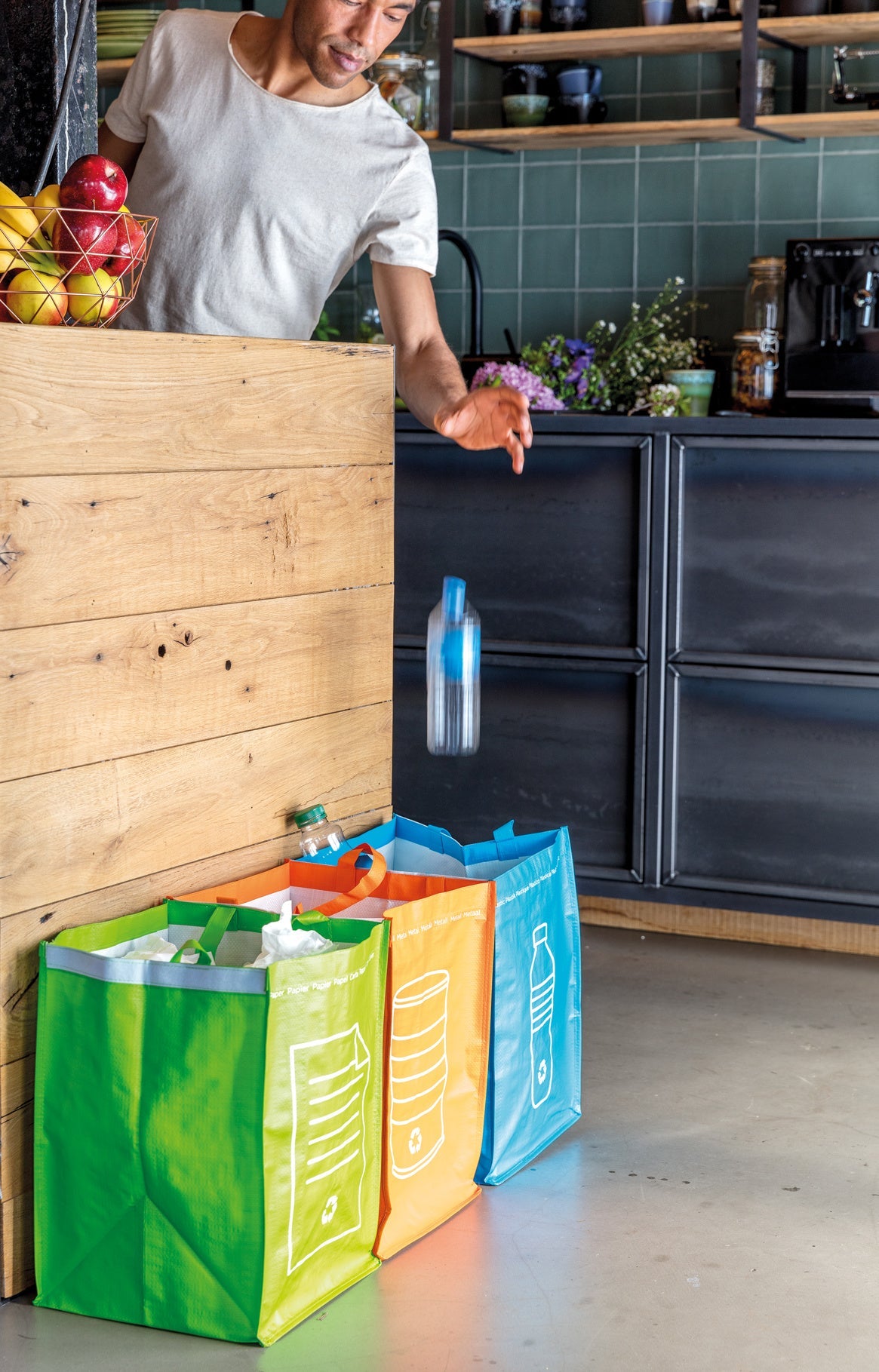 3pcs recycle waste bags - Indigo