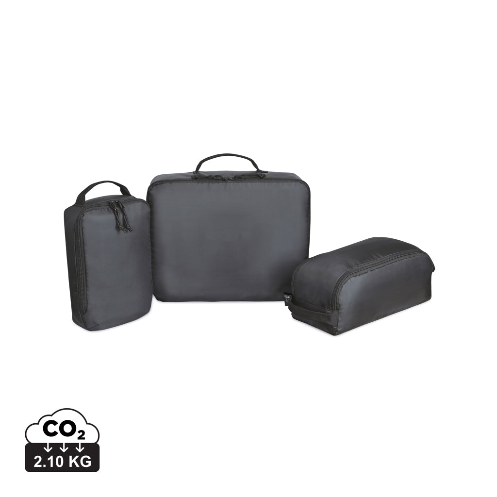 Renew AWARE™ rPET 3 Piece Packing Cube Set - Black