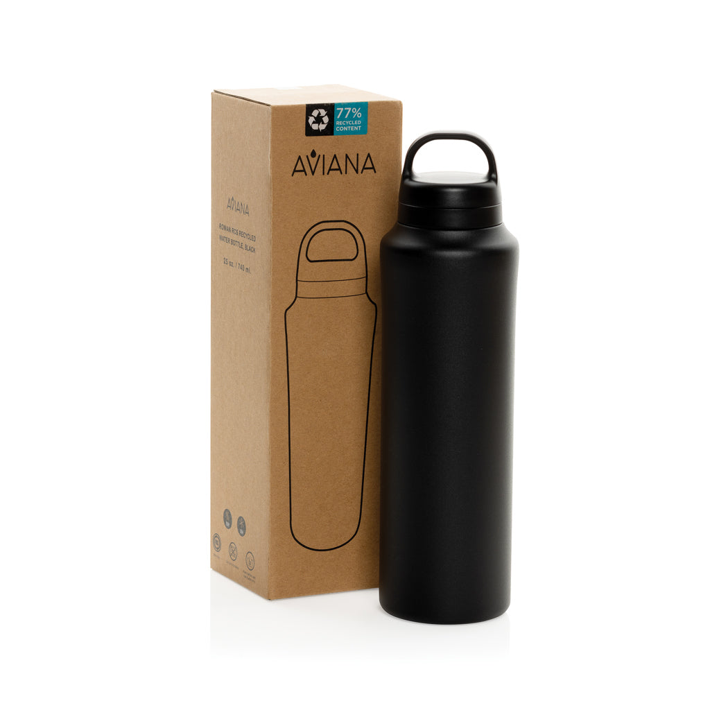 Aviana™ Rowan RCS Recycled Water Bottle 740 ML - Black