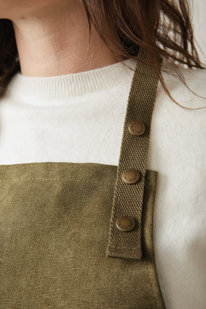 VINGA Tome GRS recycled canvas Apron - Green