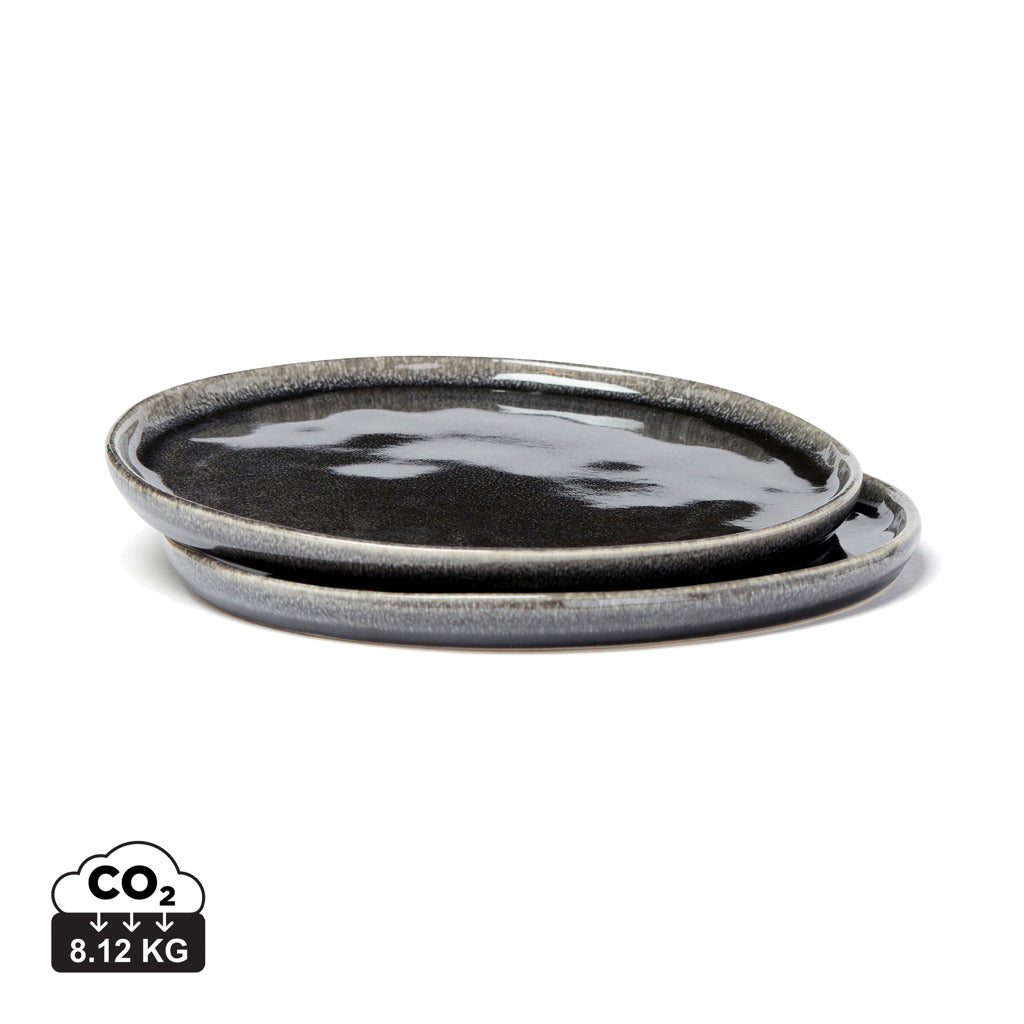 VINGA Nomimono plate 26,5 cm, 2 pcs set - Black