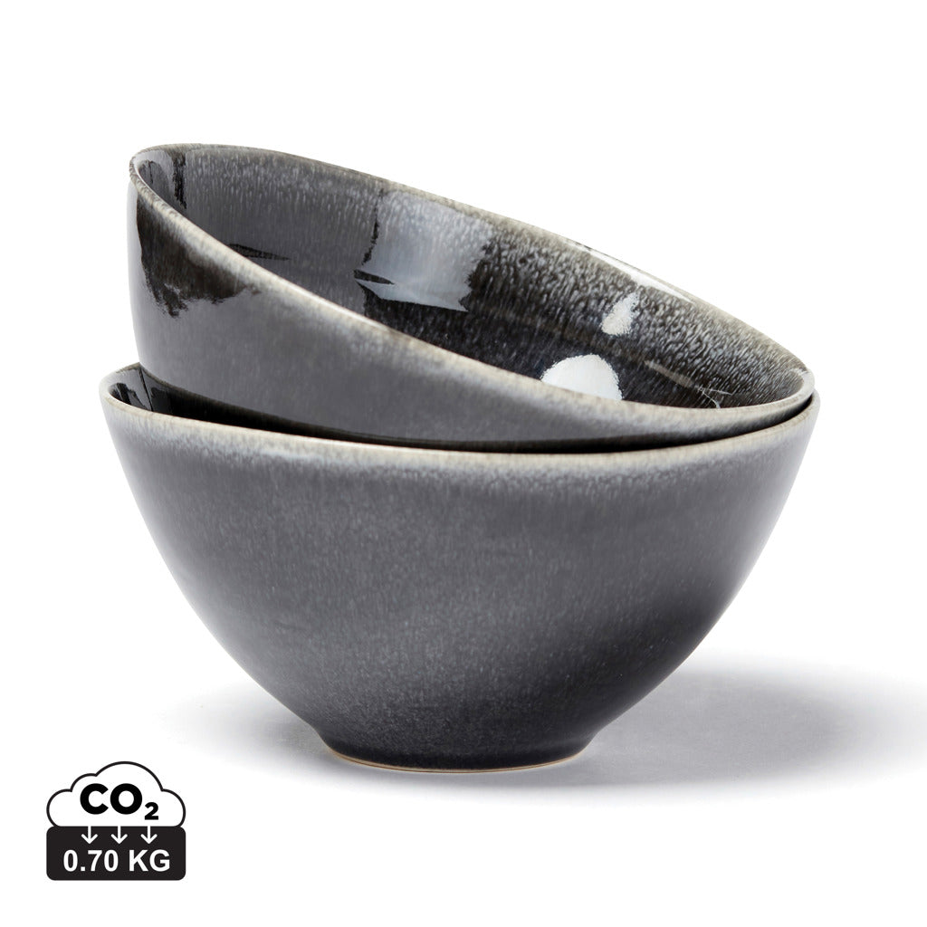 VINGA Nomimono bowl 15,5 cm, 2 pcs set - Black