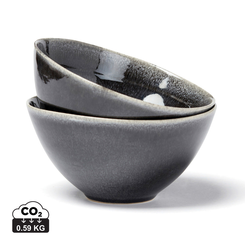 VINGA Nomimono bowl 15,5 cm, 2 pcs set - Black