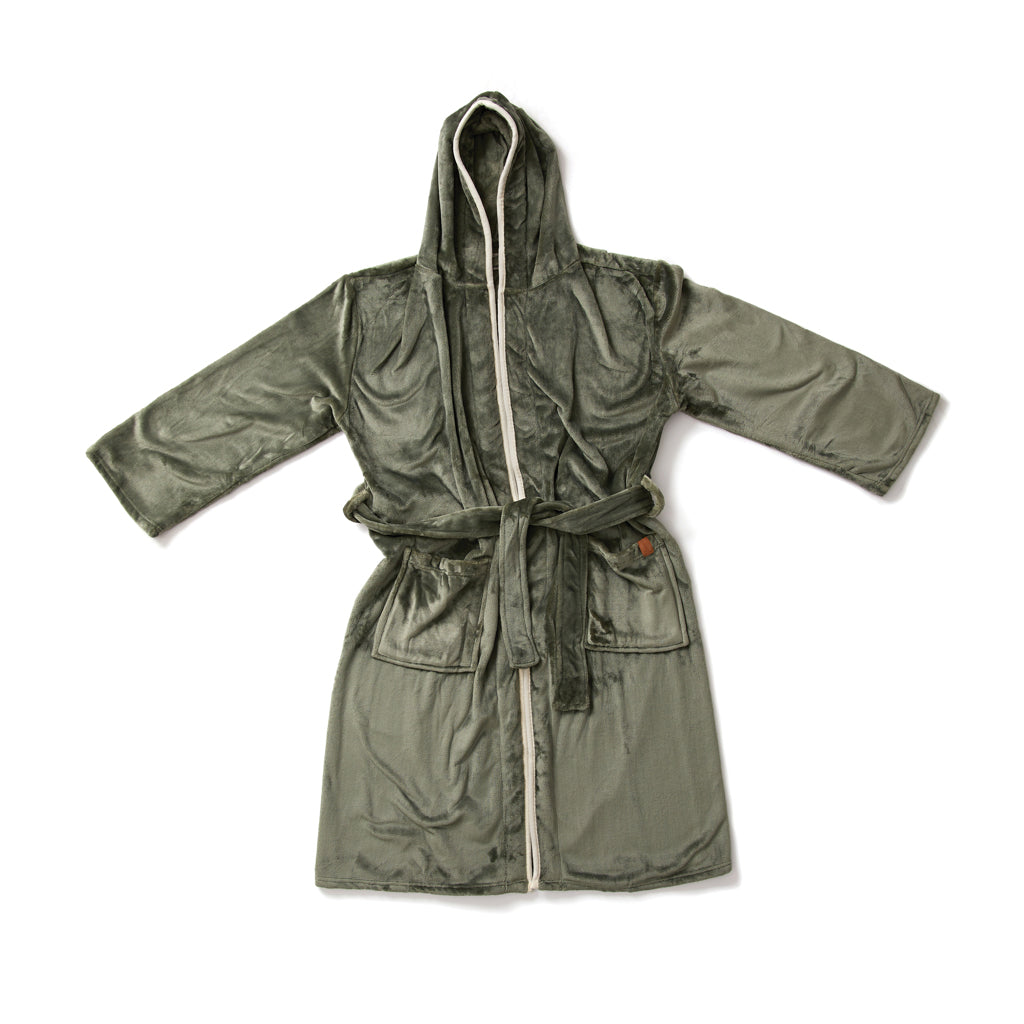 VINGA Louis luxury plush GRS RPET robe size S-M - Green