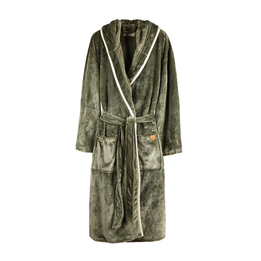 VINGA Louis luxury plush GRS RPET robe size S-M - Green