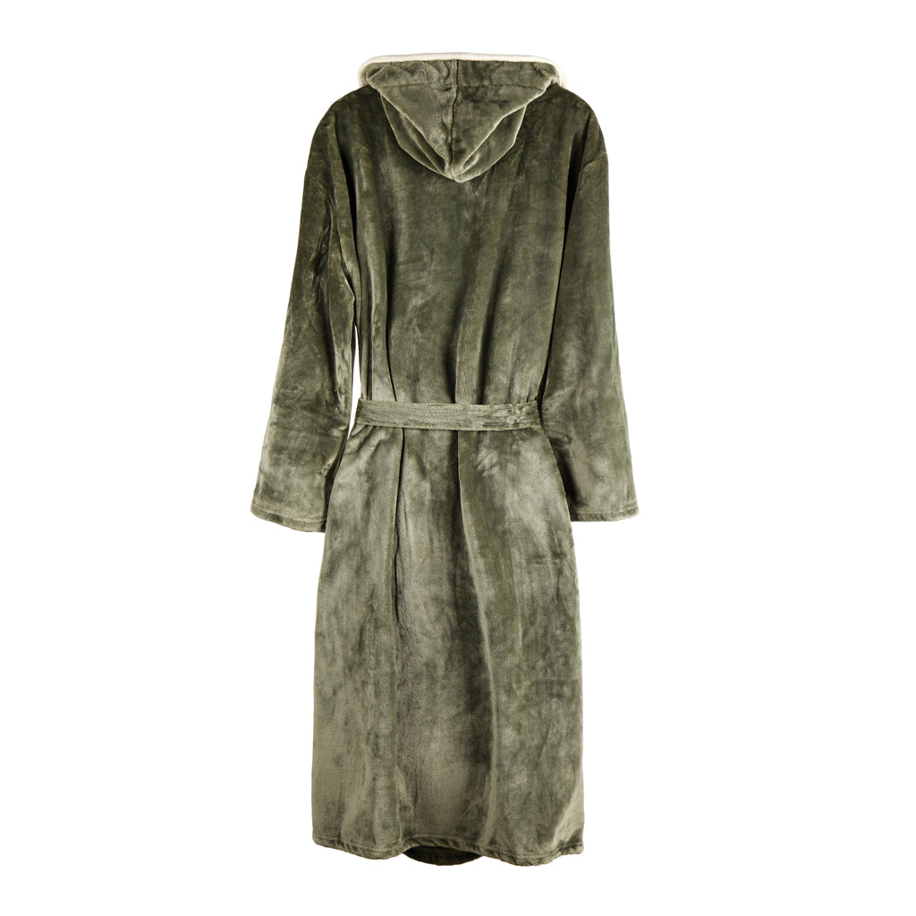 VINGA Louis luxury plush GRS RPET robe size S-M - Green