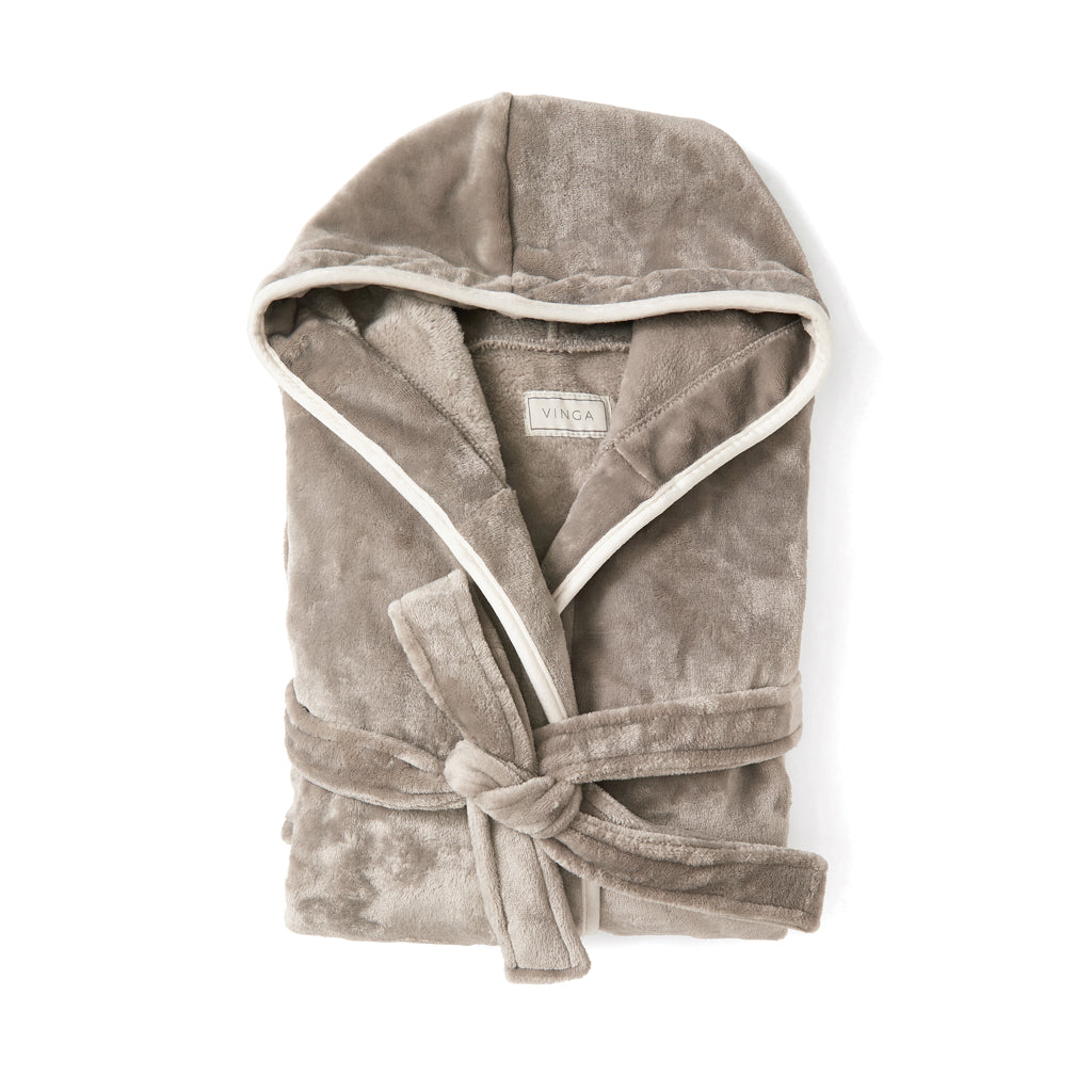 VINGA Louis luxury plush GRS RPET robe size S-M - Grey