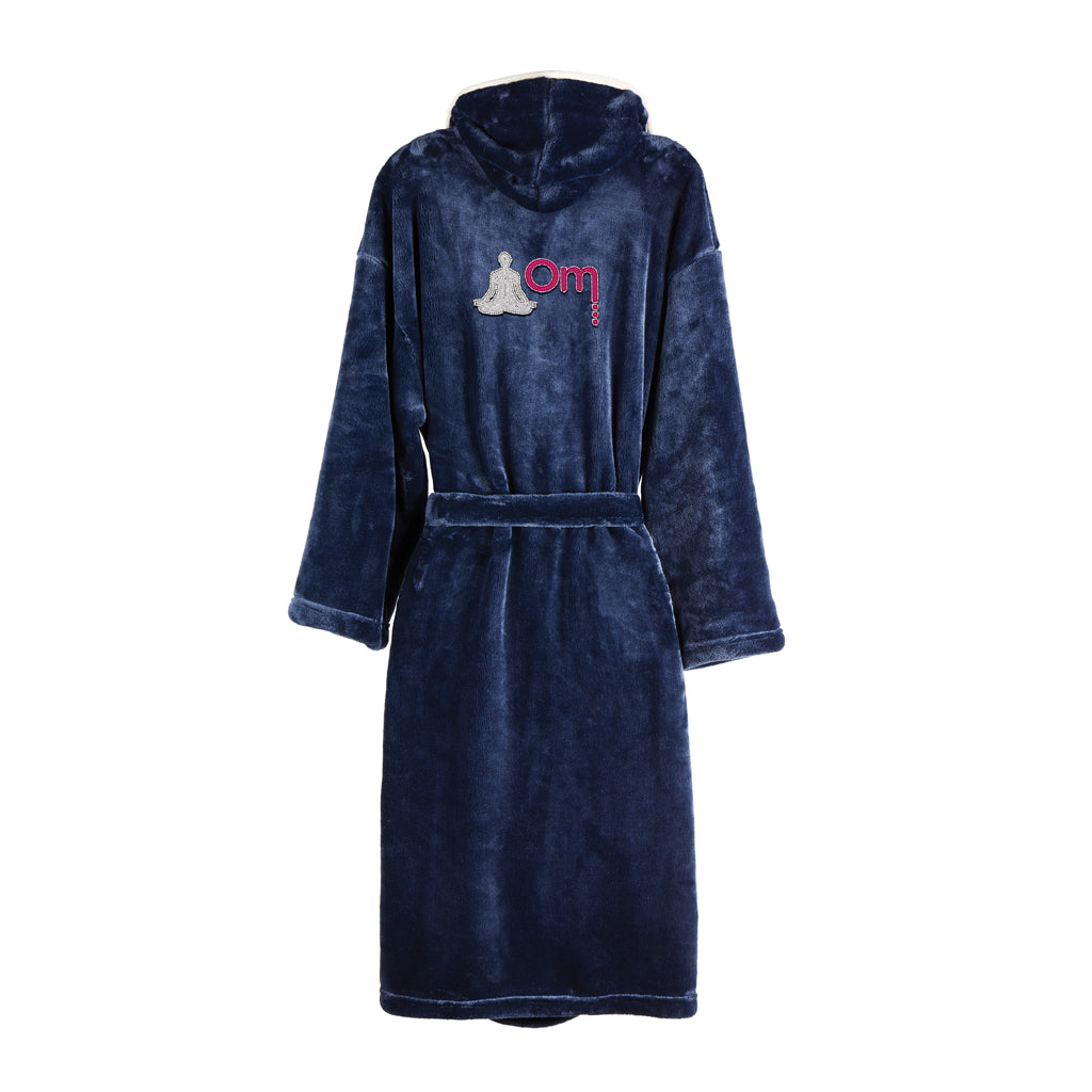 VINGA Louis luxury plush GRS RPET robe size S-M - Navy