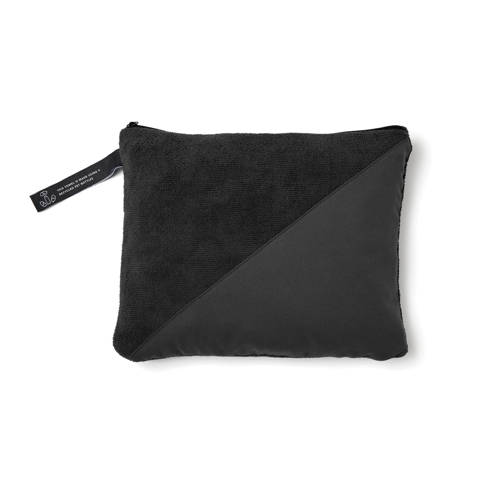 VINGA GRS RPET active dry towel 140 x 70cm - Black
