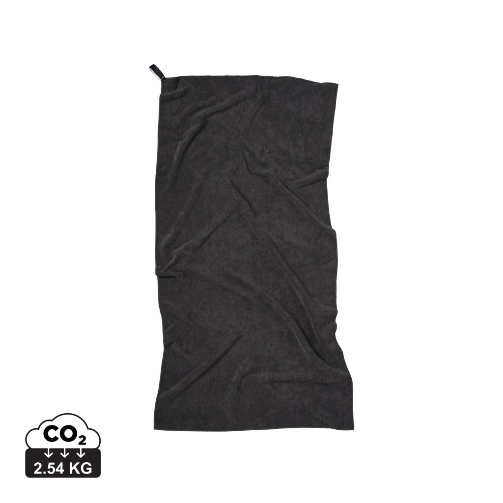 VINGA GRS RPET active dry towel 140 x 70cm - Black