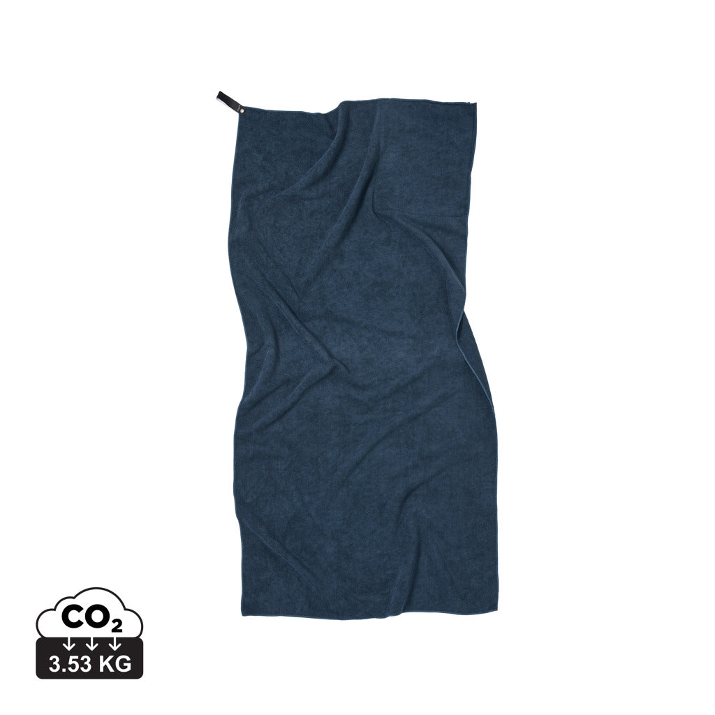 VINGA GRS RPET active dry towel 140 x 70cm - Blue
