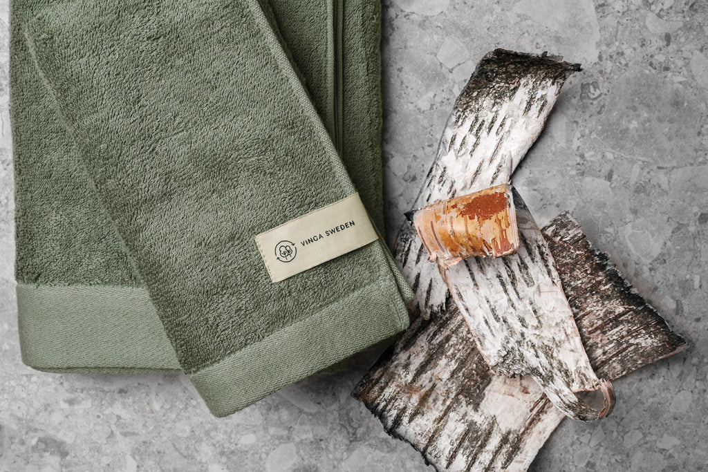 VINGA Birch towels 30x30 - Green