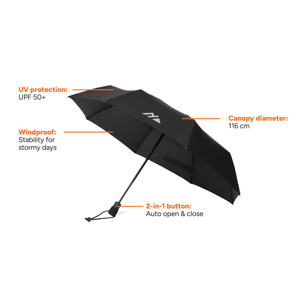 Nordic Drift Trail 23' AWARE™ RPET Auto open Close UPF 50+ p - Black