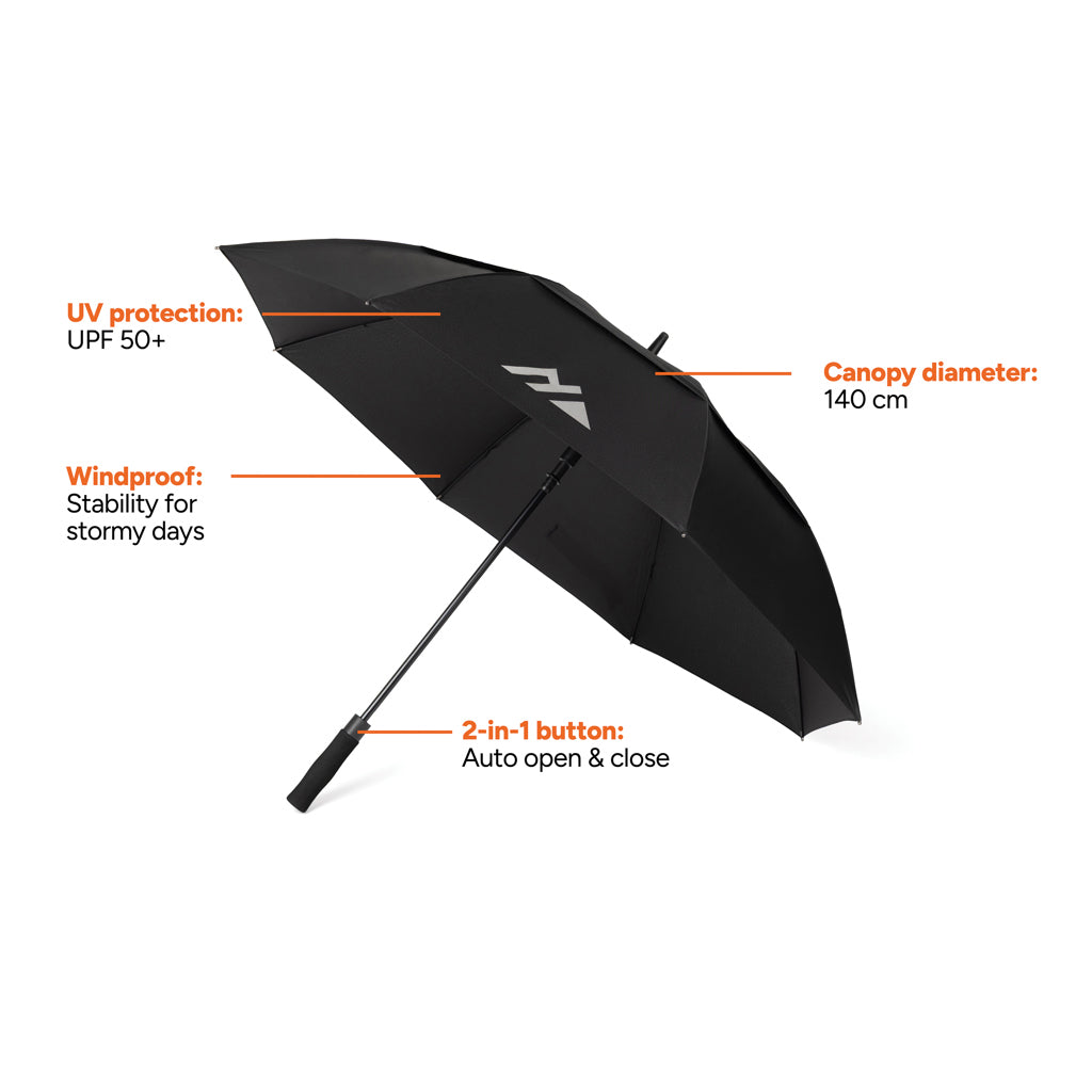Nordic Drift Trail 27' AWARE™ RPET storm UPF 50+ proof Umbre - Black