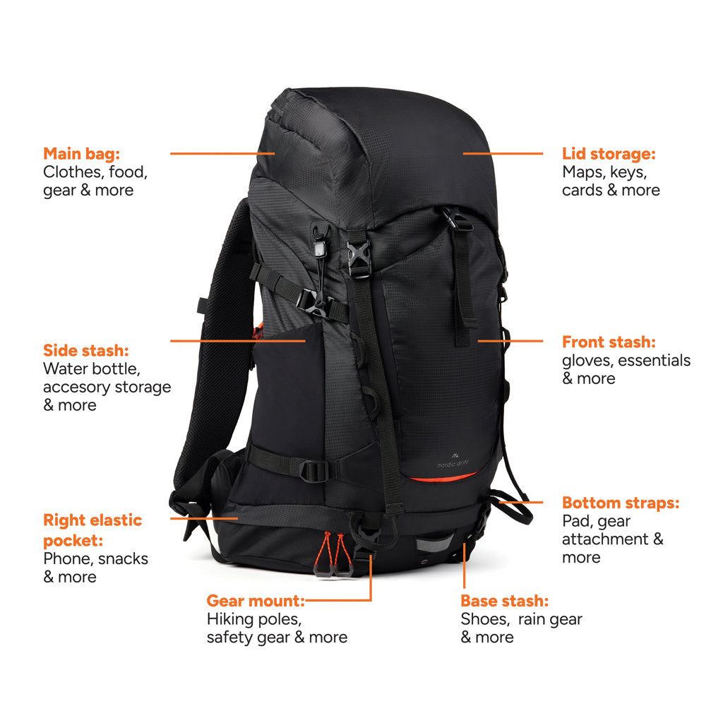 Nordic Drift Trail RCS backpack 33L - Black