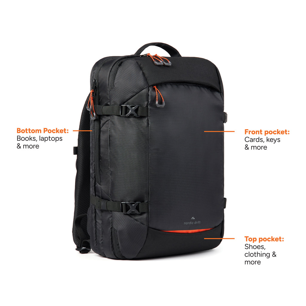 Nordic Drift RCS Travelling backpack 25L - Black