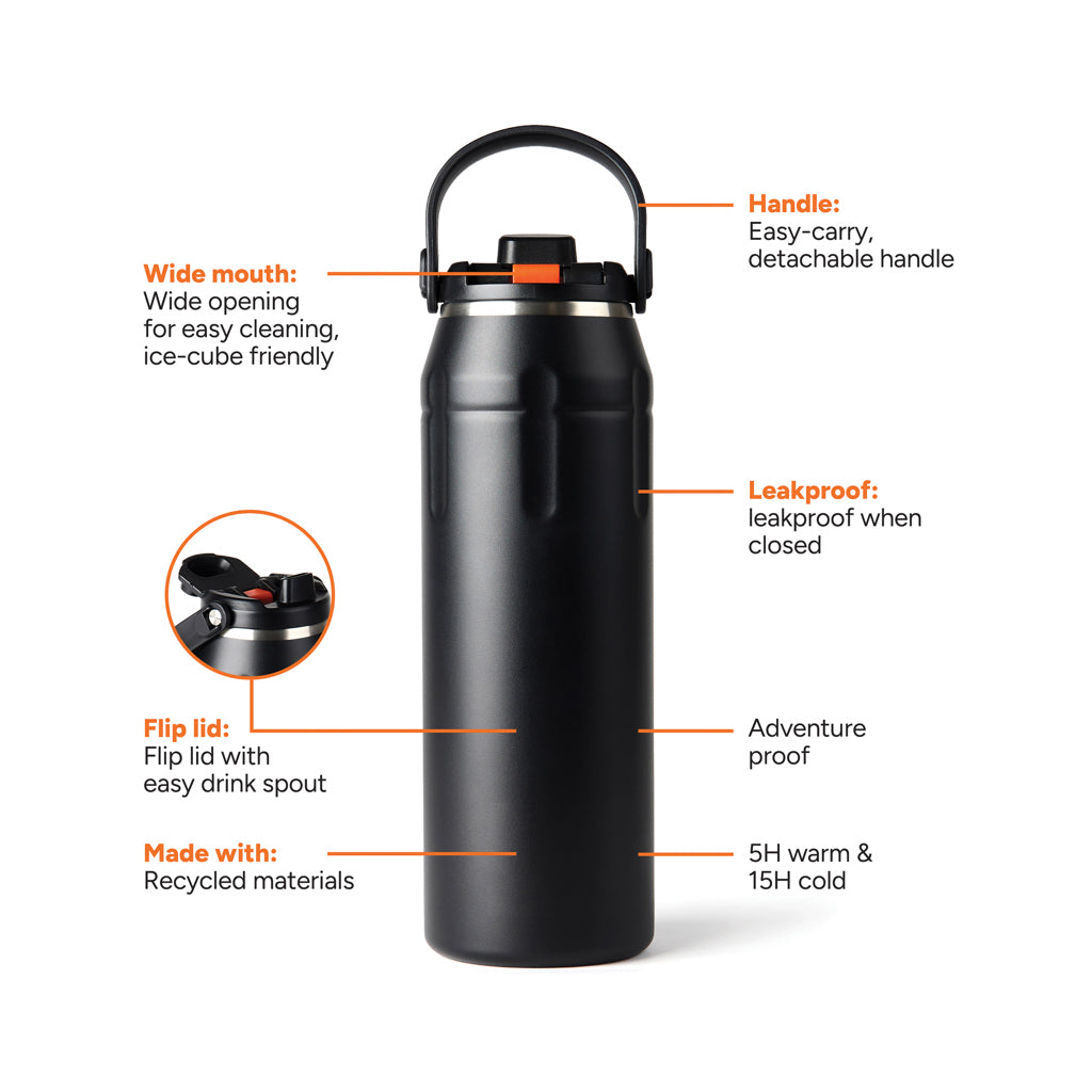 Nordic Drift Trail RCS Insulated sports bottle 940ml - Black