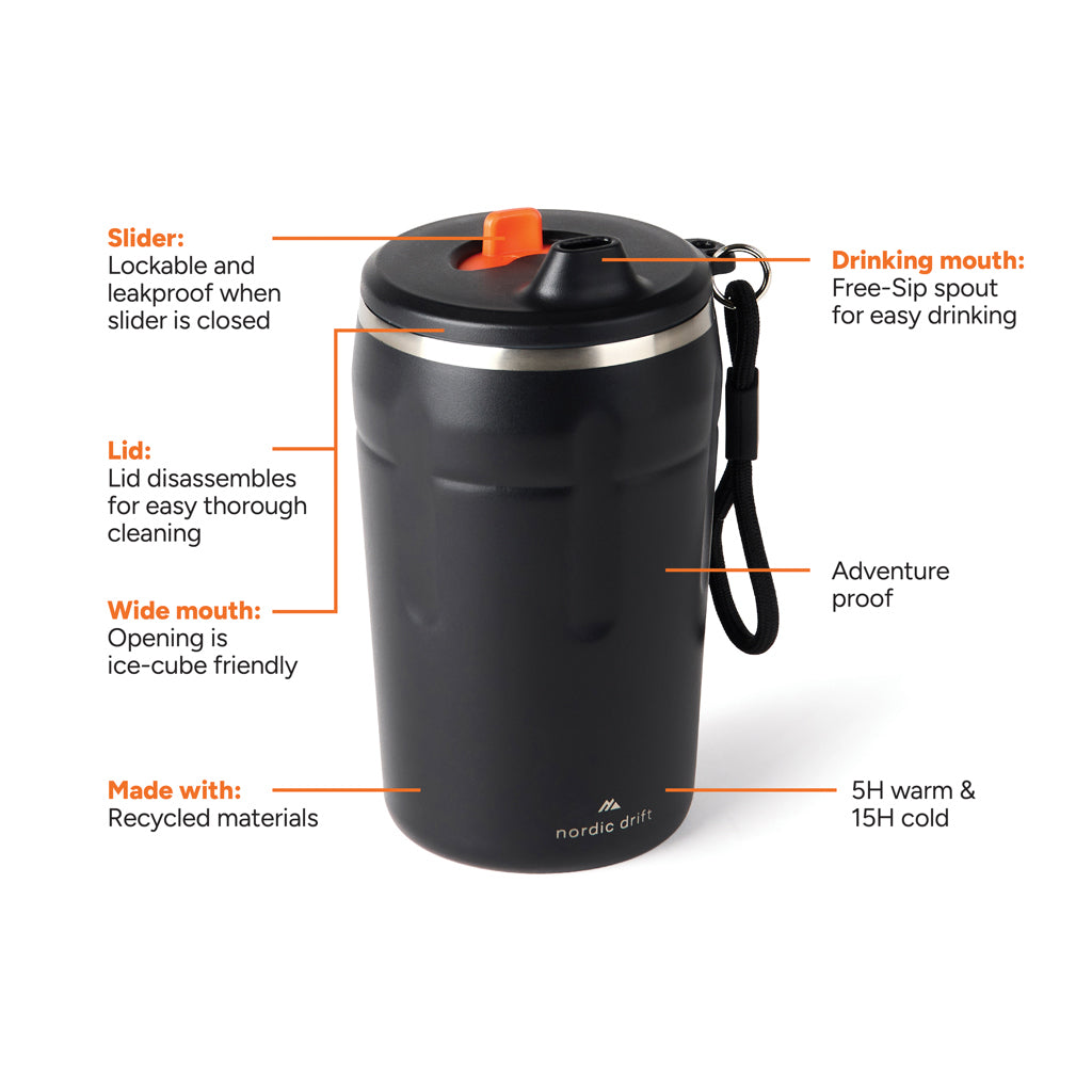 Nordic Drift Trail RCS Lockable And Leakproof Coffee Mug 350 - Black