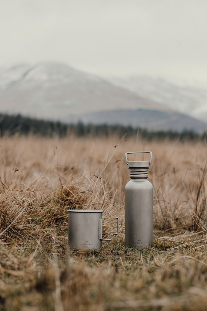 Nordic Drift Trail Ultra Light Titanium 600ml Water Bottle - Silver