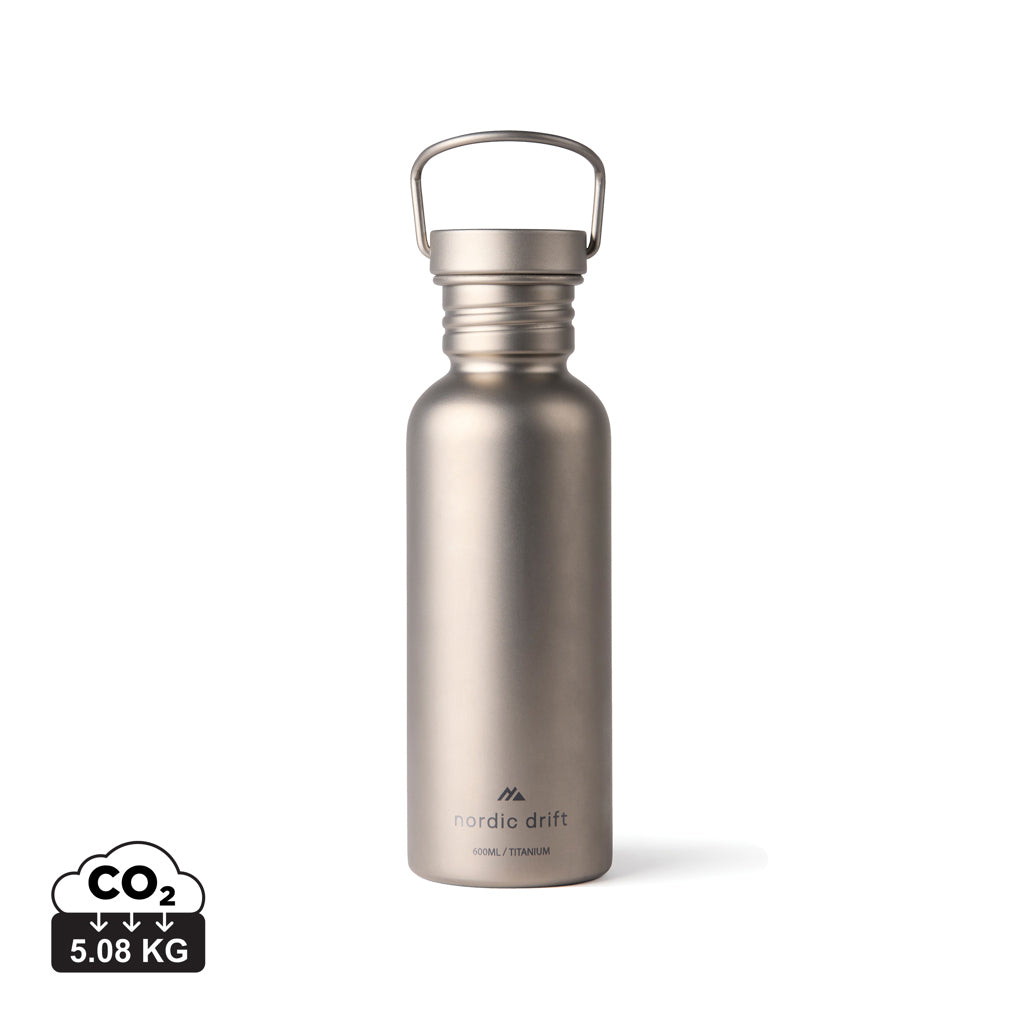 Nordic Drift Trail Ultra Light Titanium 600ml Water Bottle - Silver