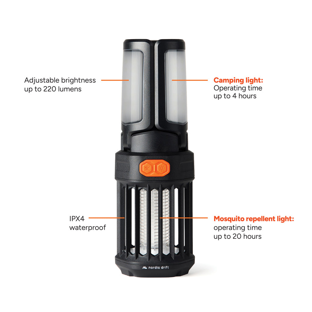 Nordic Drift Titan Portable mosquito repellent camping light - Black