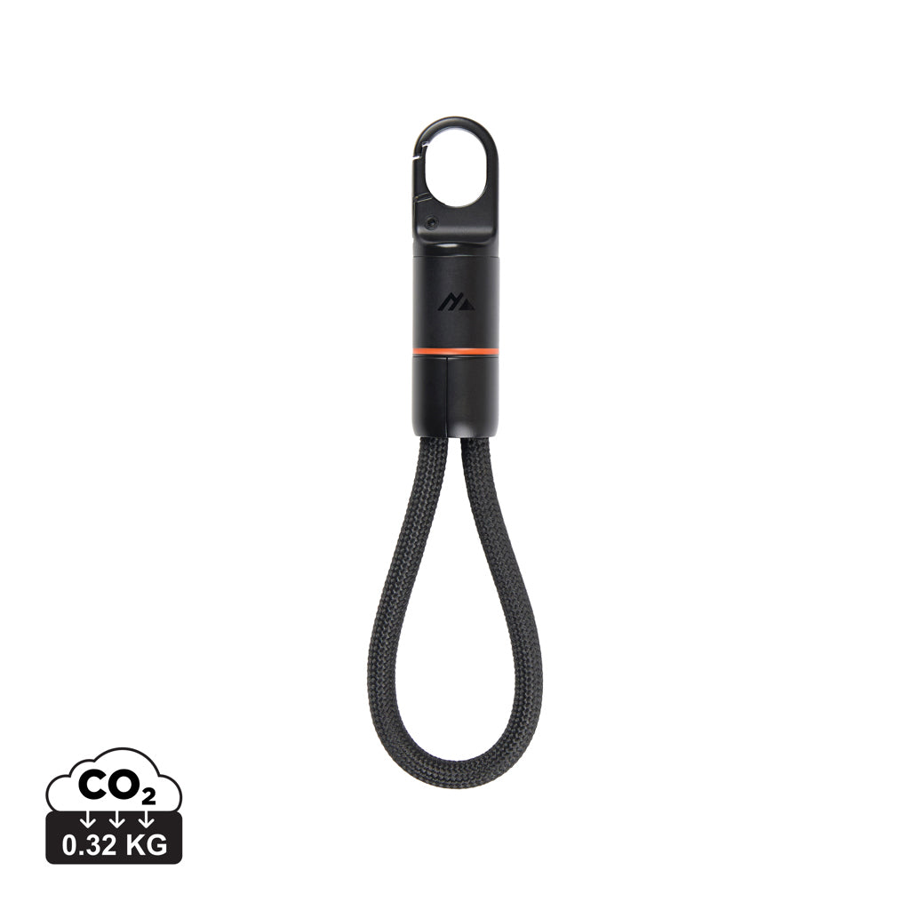 Nordic Drift Everest USB-C 60W fast charging carabiner cable - Black