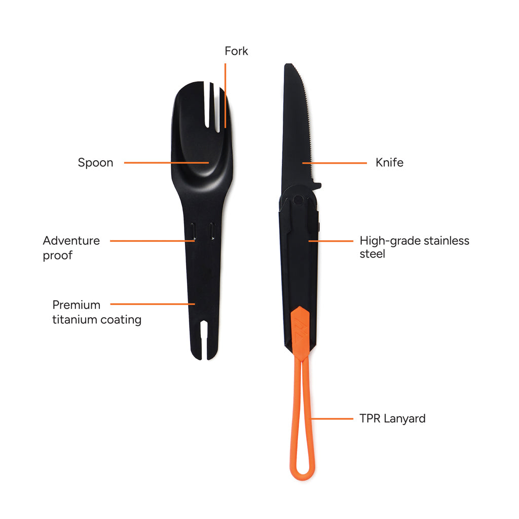 Nordic Drift Trail 4 in 1 outdoor cutlery - Black