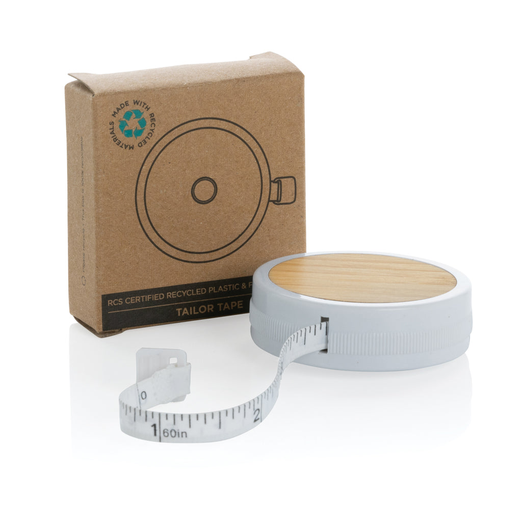 RCS recycled plastic & bamboo tailor tape - White