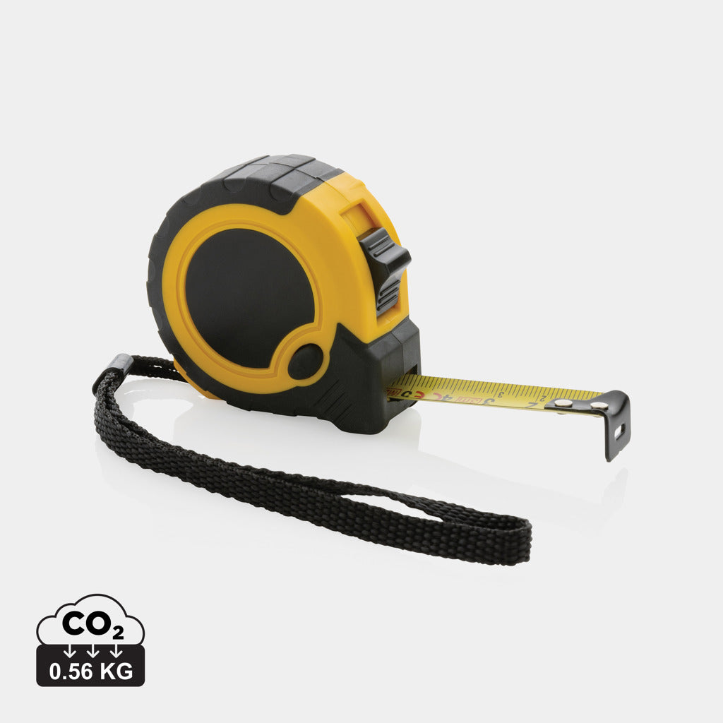 RCS recycled plastic 3M/16 mm tape with stop button - Yellow
