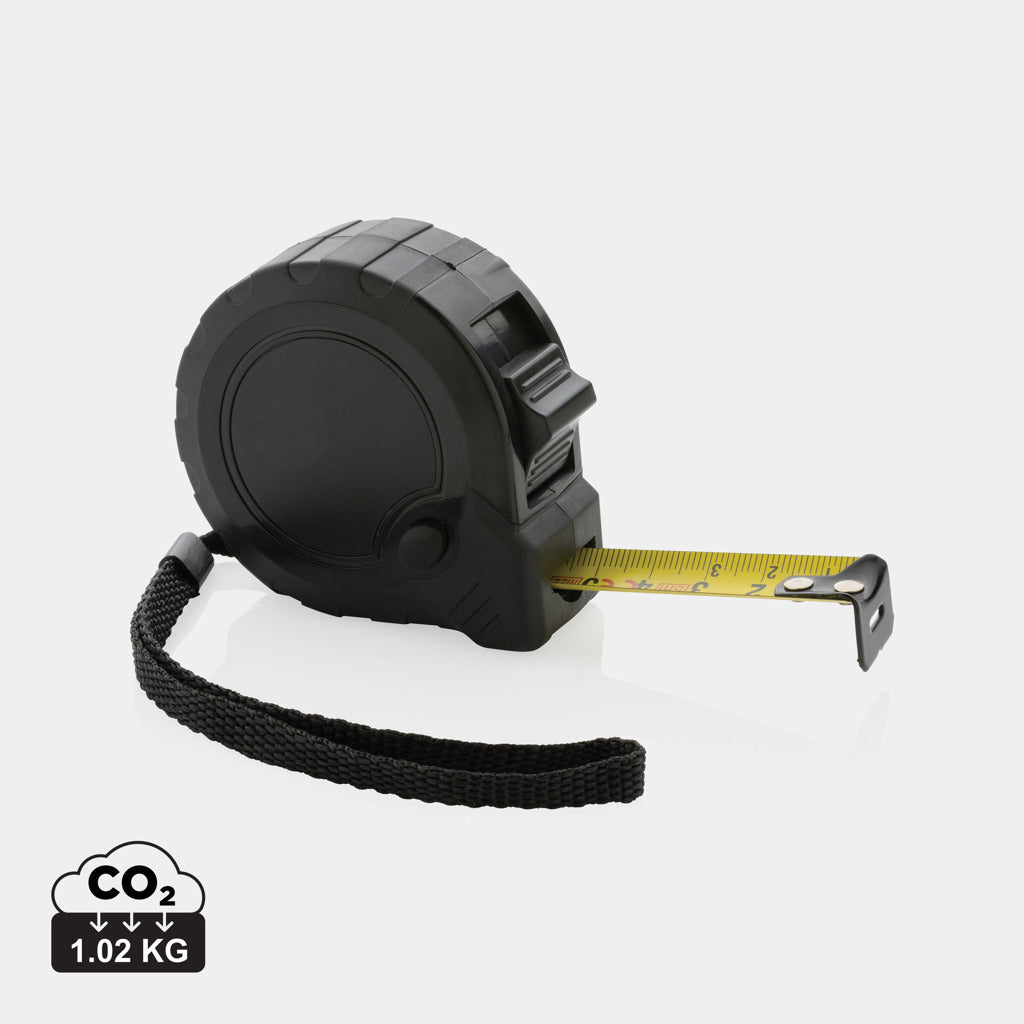 RCS recycled plastic 5M/19 mm tape with stop button - Black