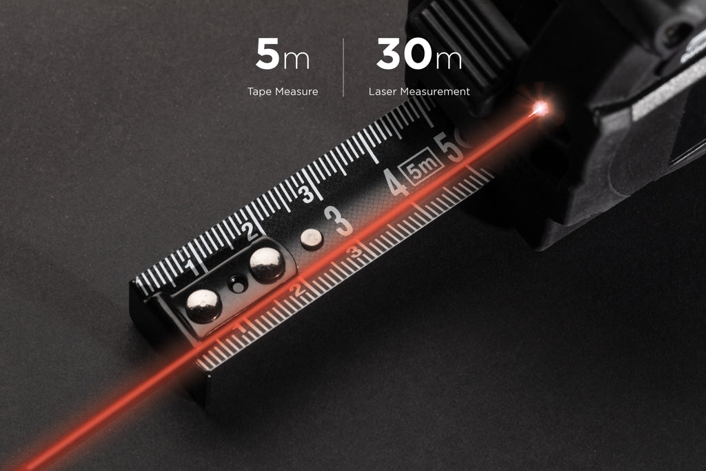 Gear X measuring 5M tape with 30M laser - Black