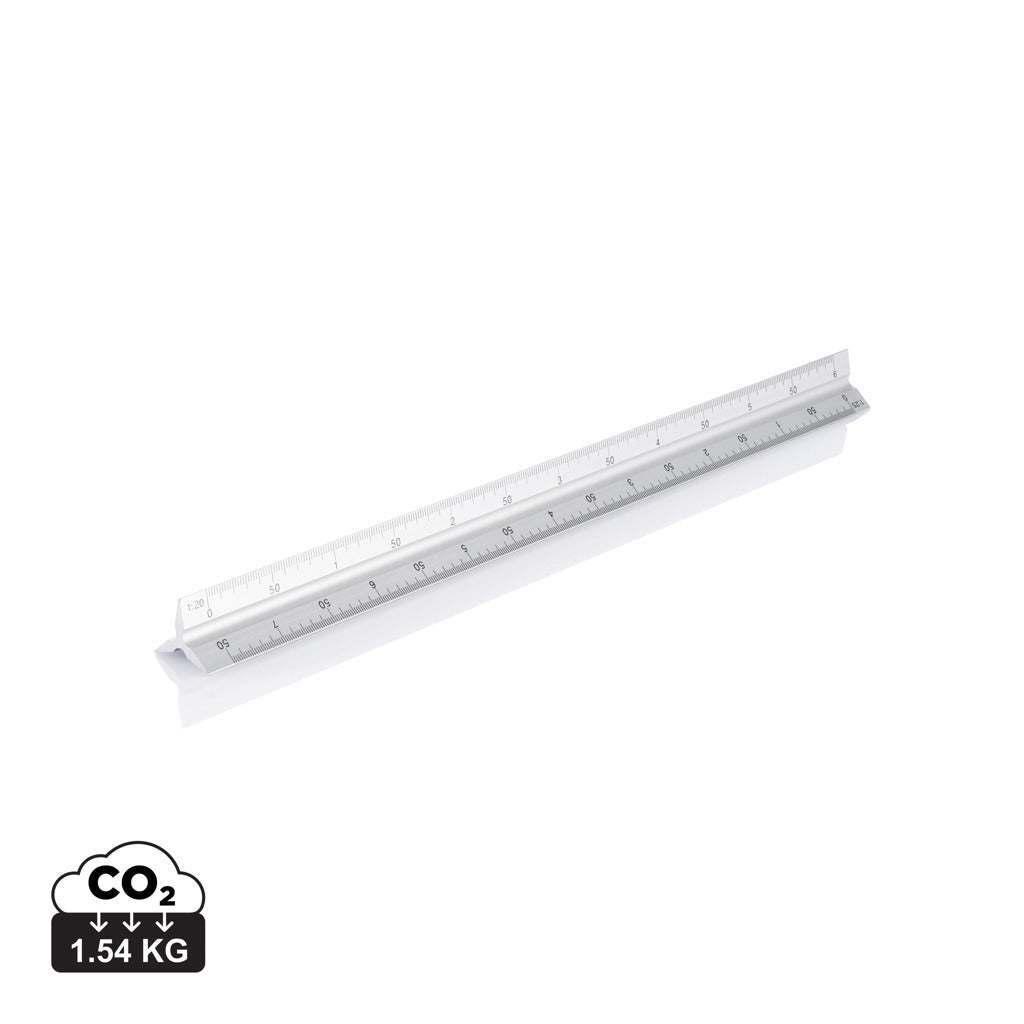 Aluminium triangle rule - 30cm - Silver