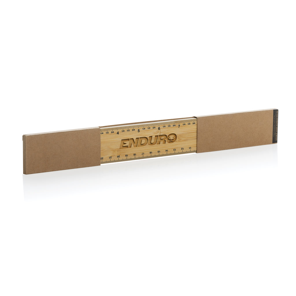 Timberson extra thick 30cm double sided bamboo ruler - Brown