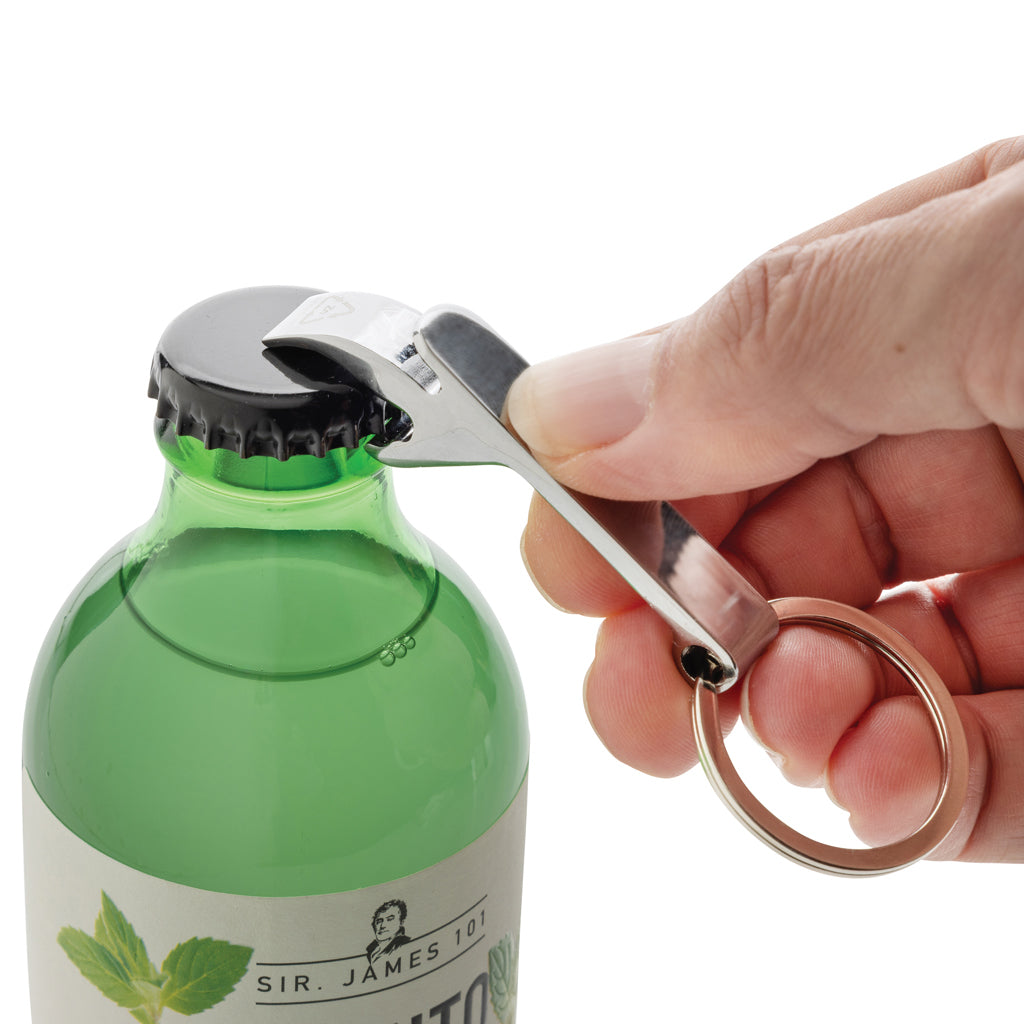 RCS recycled zinc alloy bottle opener keychain - Silver
