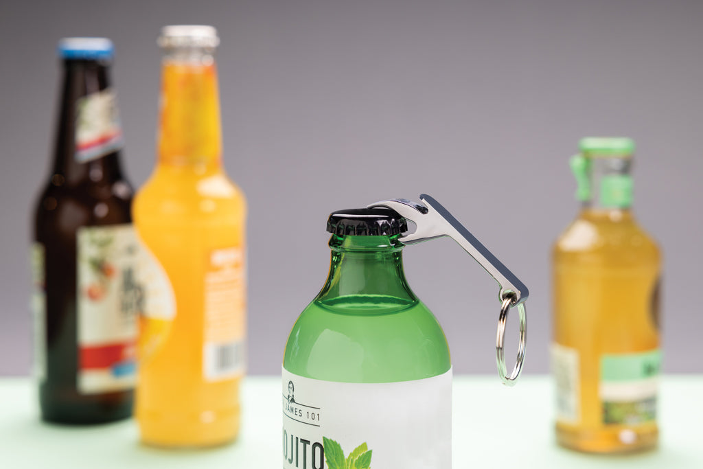 RCS recycled zinc alloy bottle opener keychain - Silver