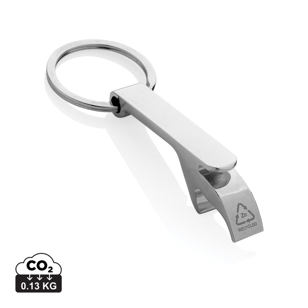 RCS recycled zinc alloy bottle opener keychain - Silver