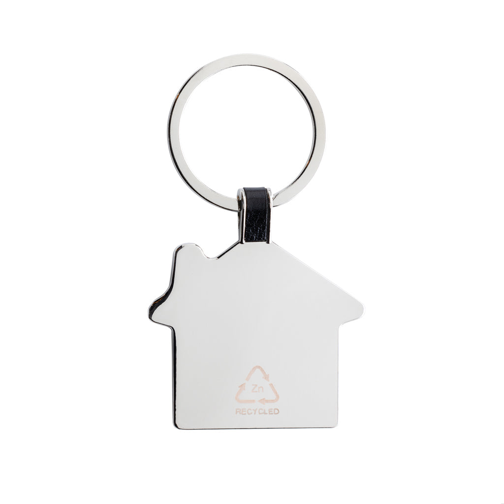 RCS recycled zinc alloy house keyring - Silver