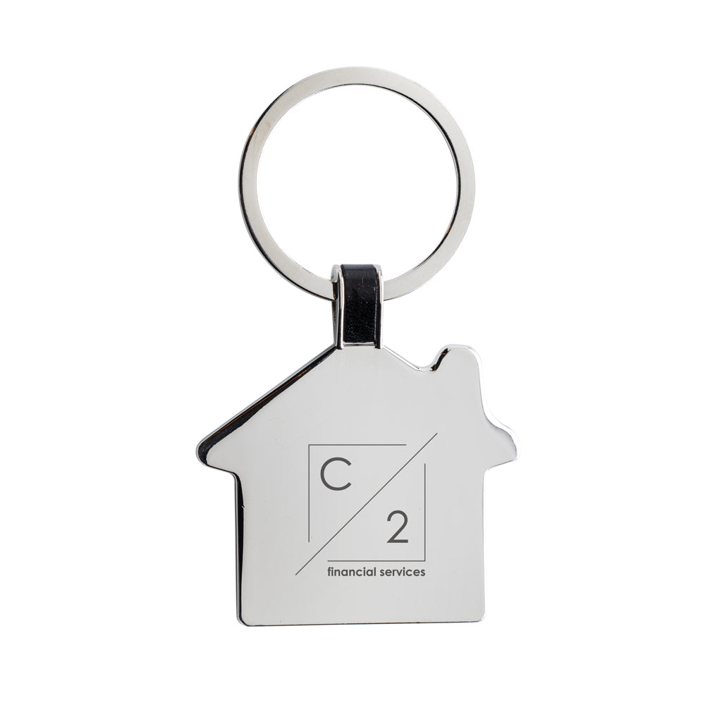 RCS recycled zinc alloy house keyring - Silver