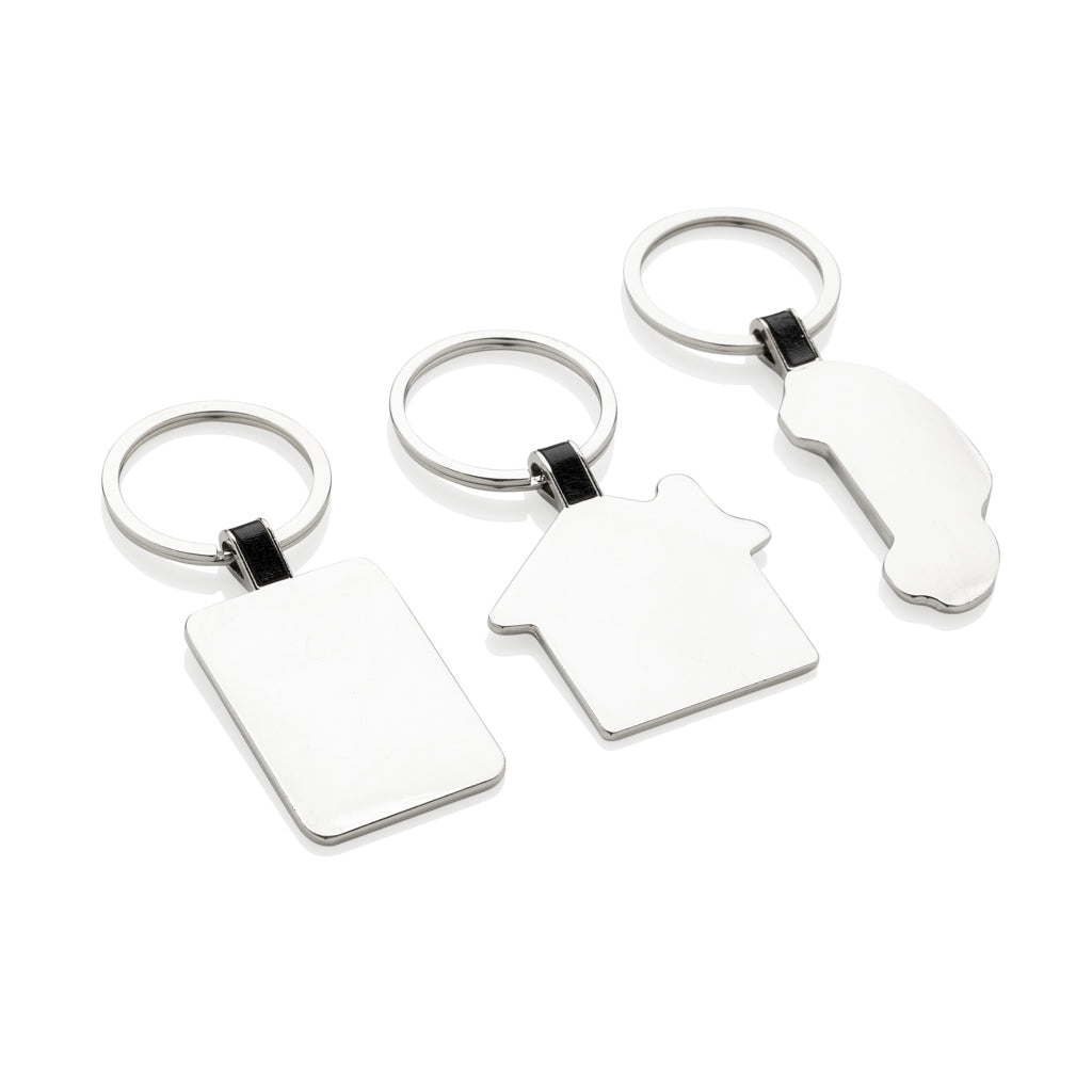 RCS recycled zinc alloy house keyring - Silver