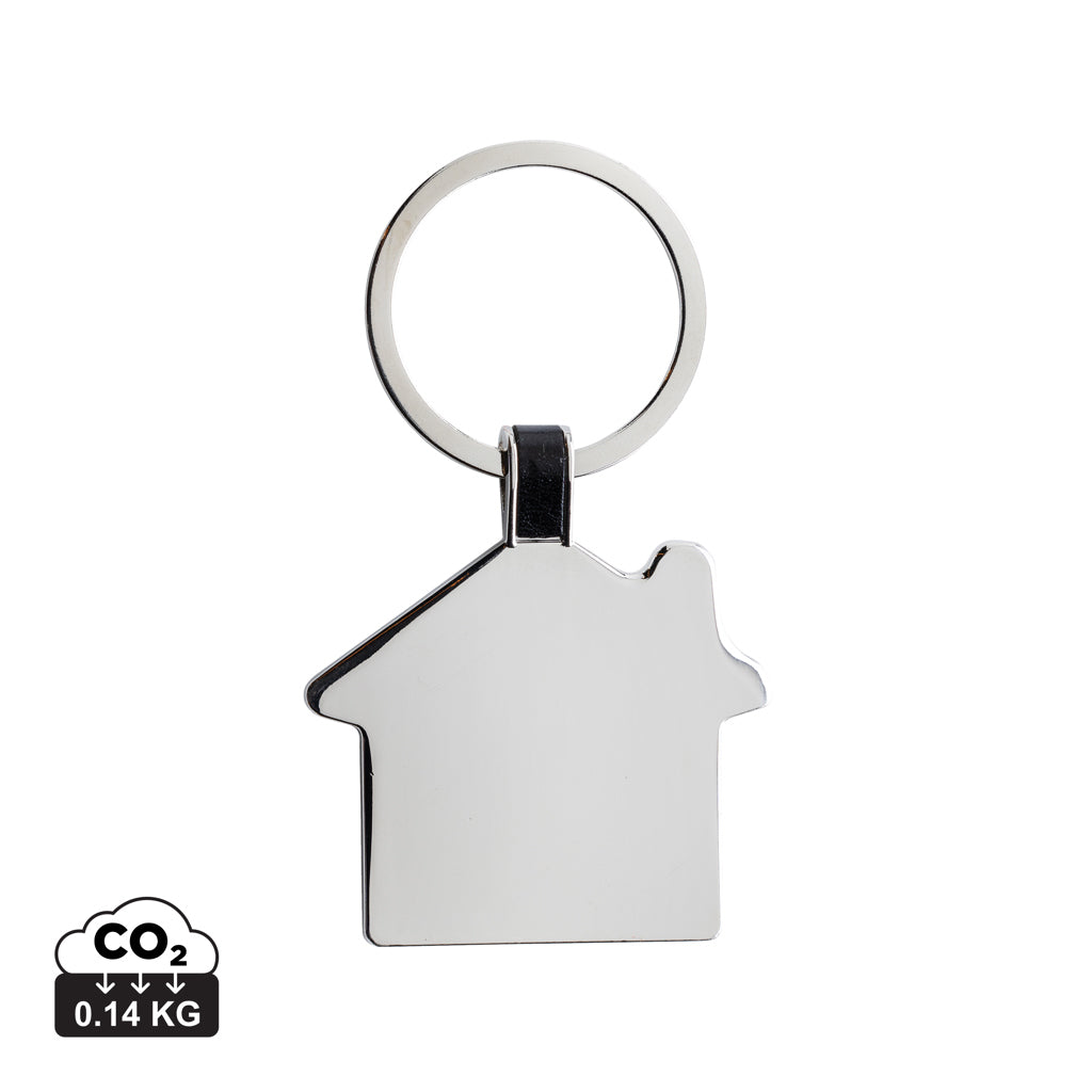 RCS recycled zinc alloy house keyring - Silver