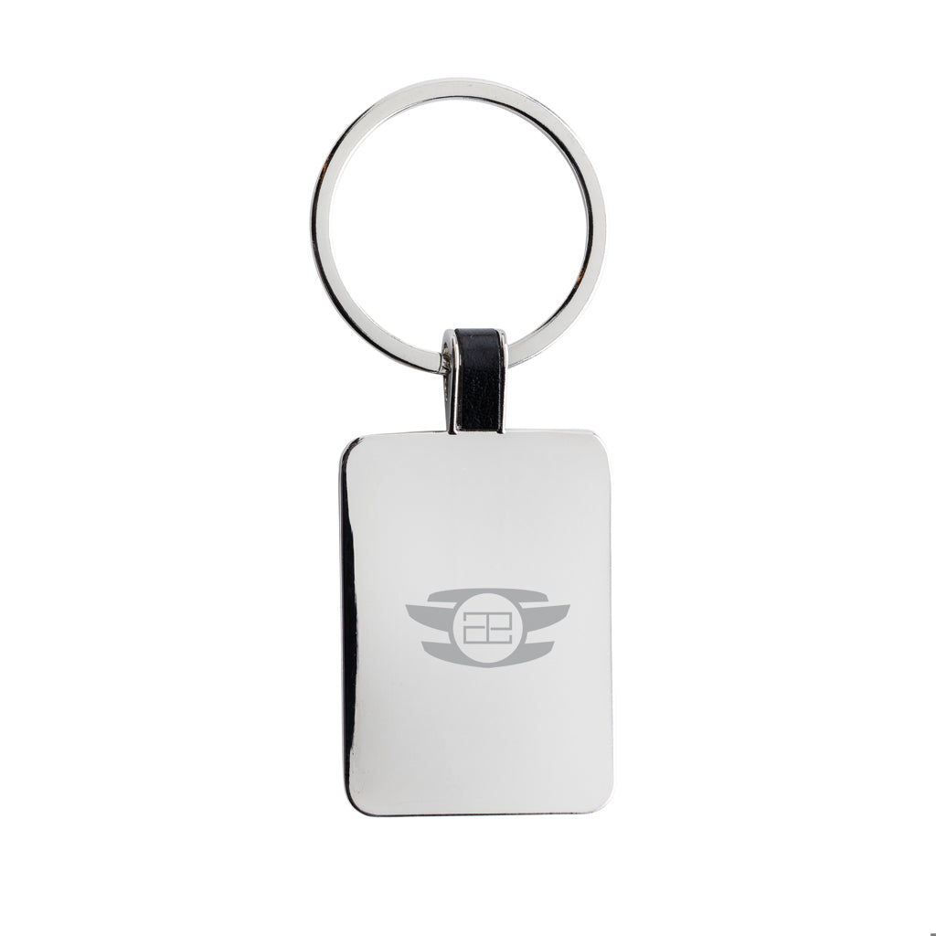 RCS recycled zinc alloy rectangle keyring - Silver