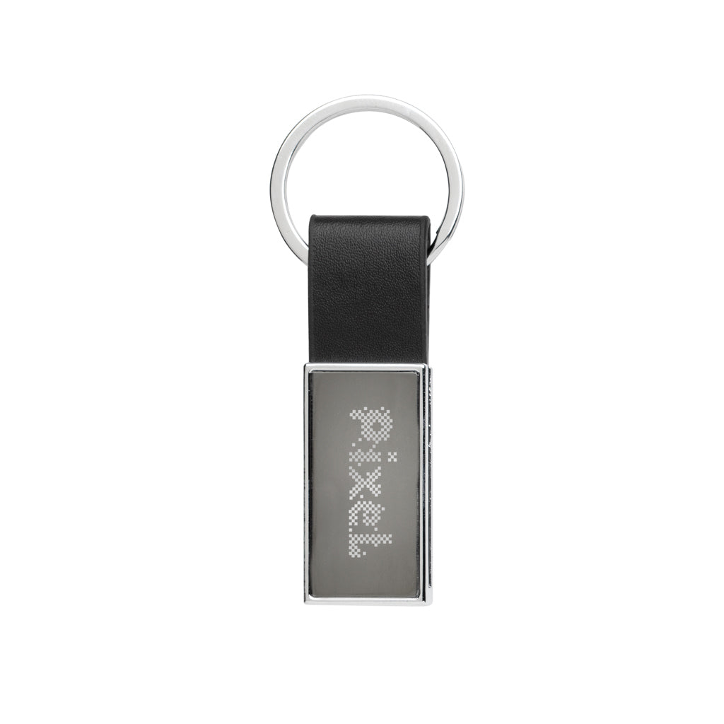 Luxury PU keychain RCS recycled zinc alloy - Black