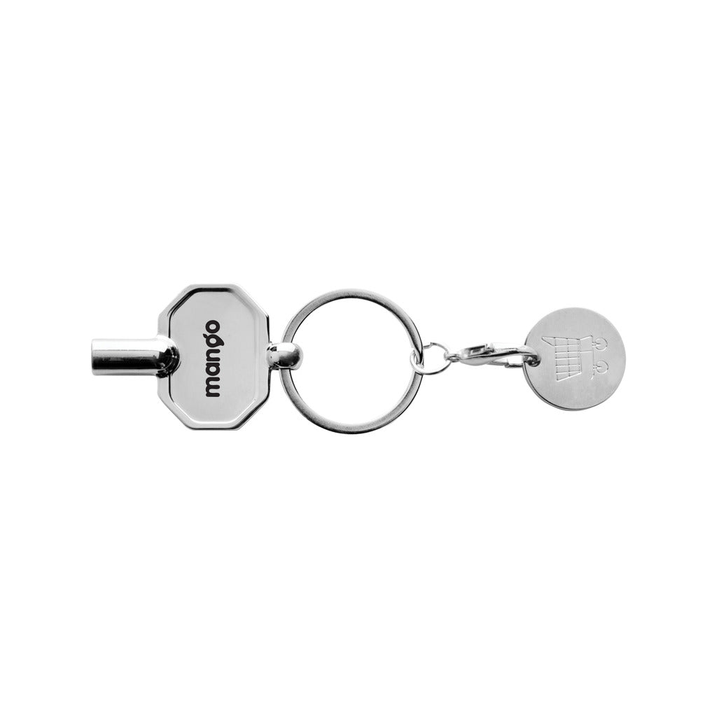 RCS recycled zinc alloy radiator key keychain with coin - Silver