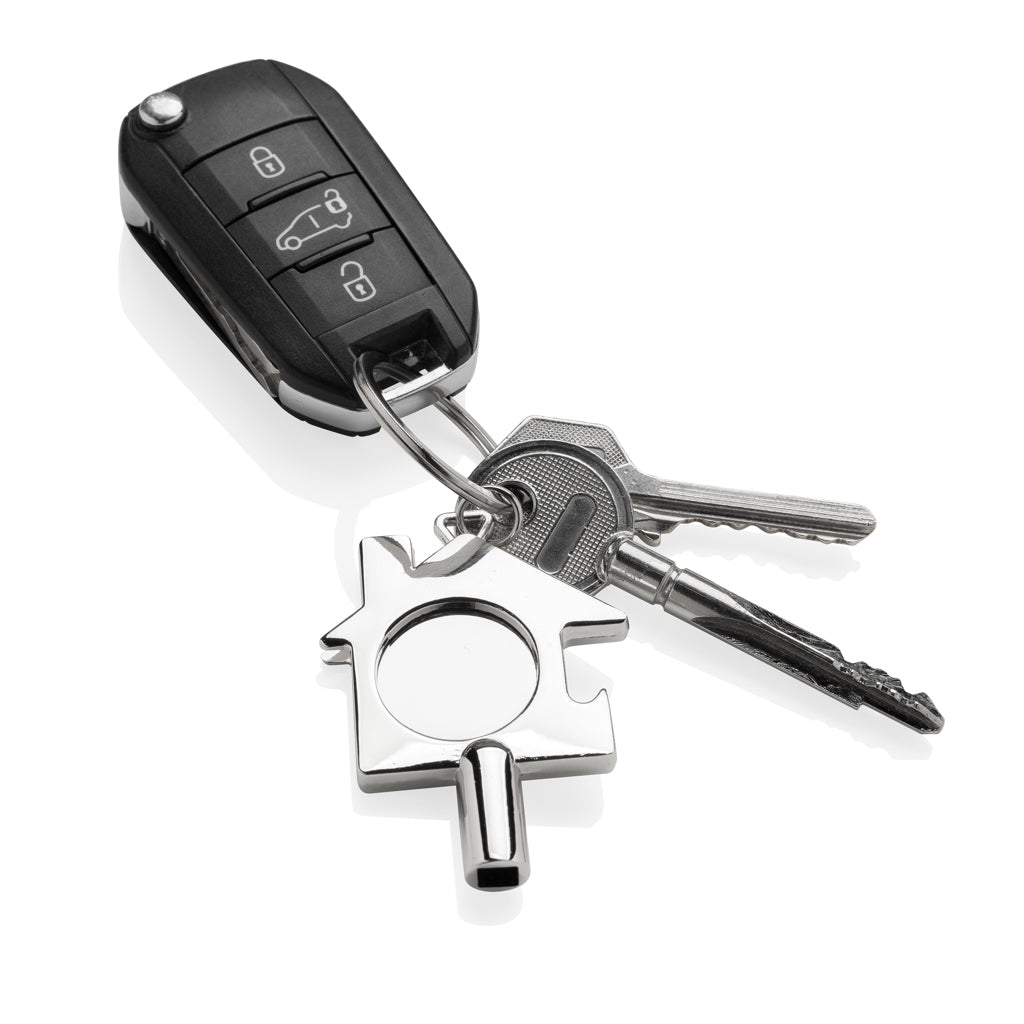 RCS recycled zinc alloy 3 in 1 keychain - Silver