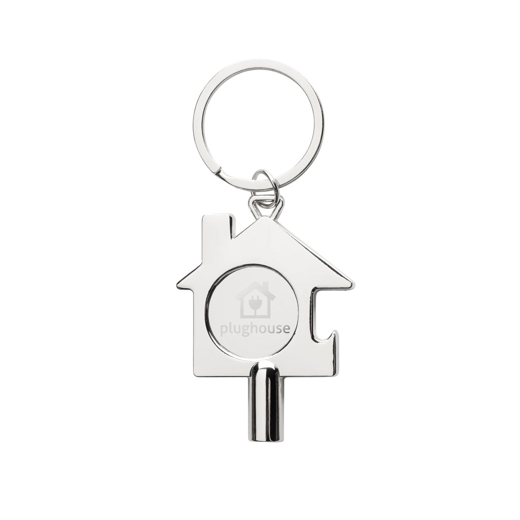RCS recycled zinc alloy 3 in 1 keychain - Silver