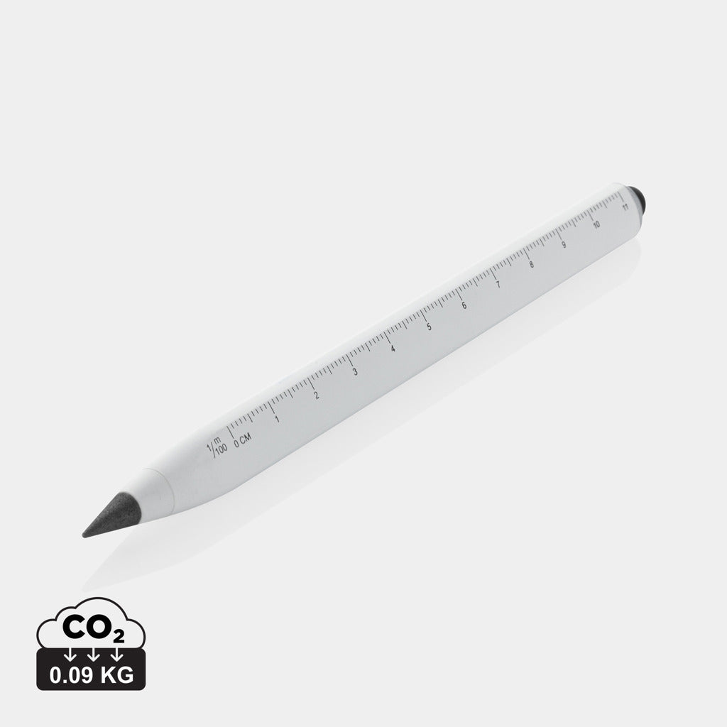 Eon RCS recycled aluminium infinity multitasking pen - White