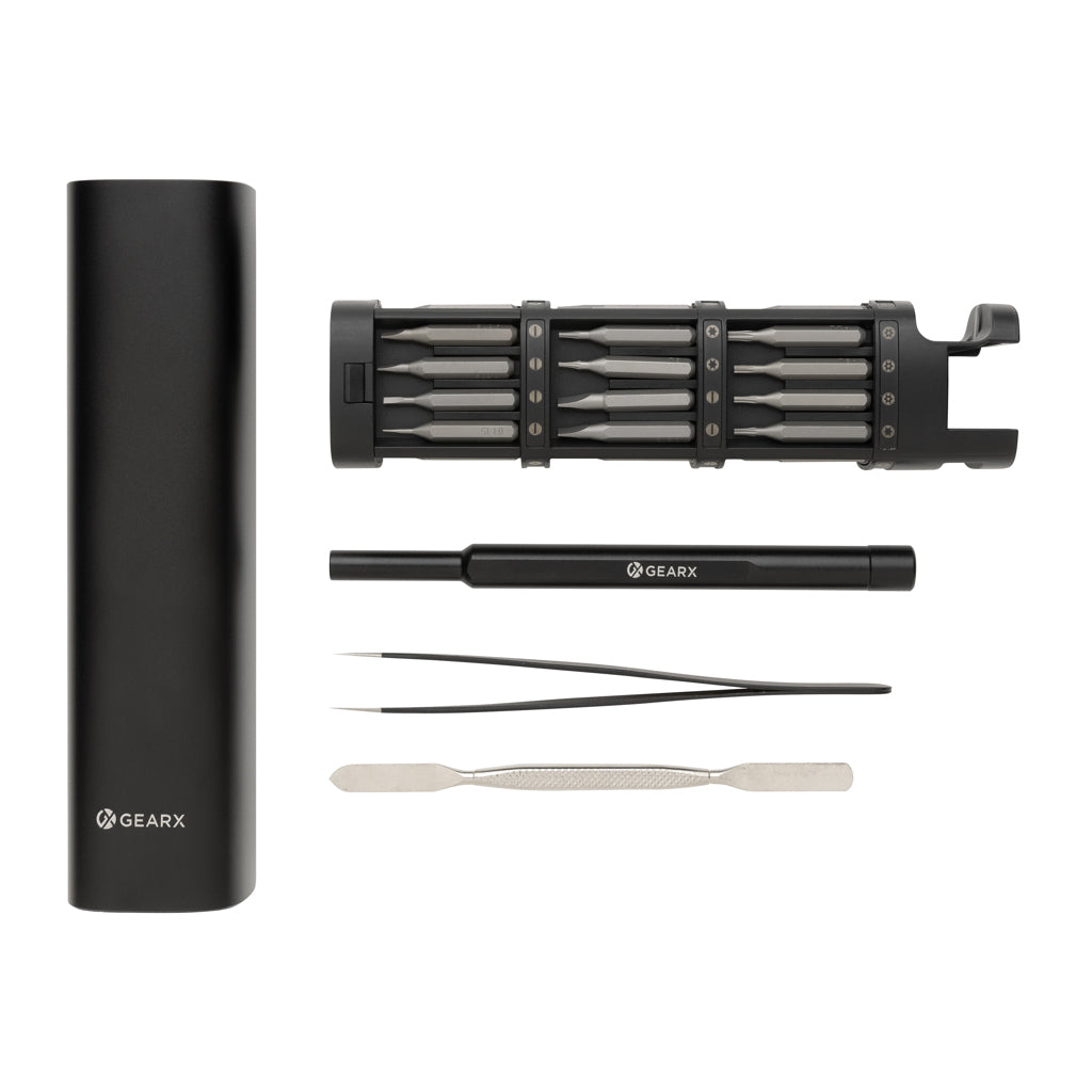 Gear X RCS recycled aluminium precision screwdriver set 46pc - Black