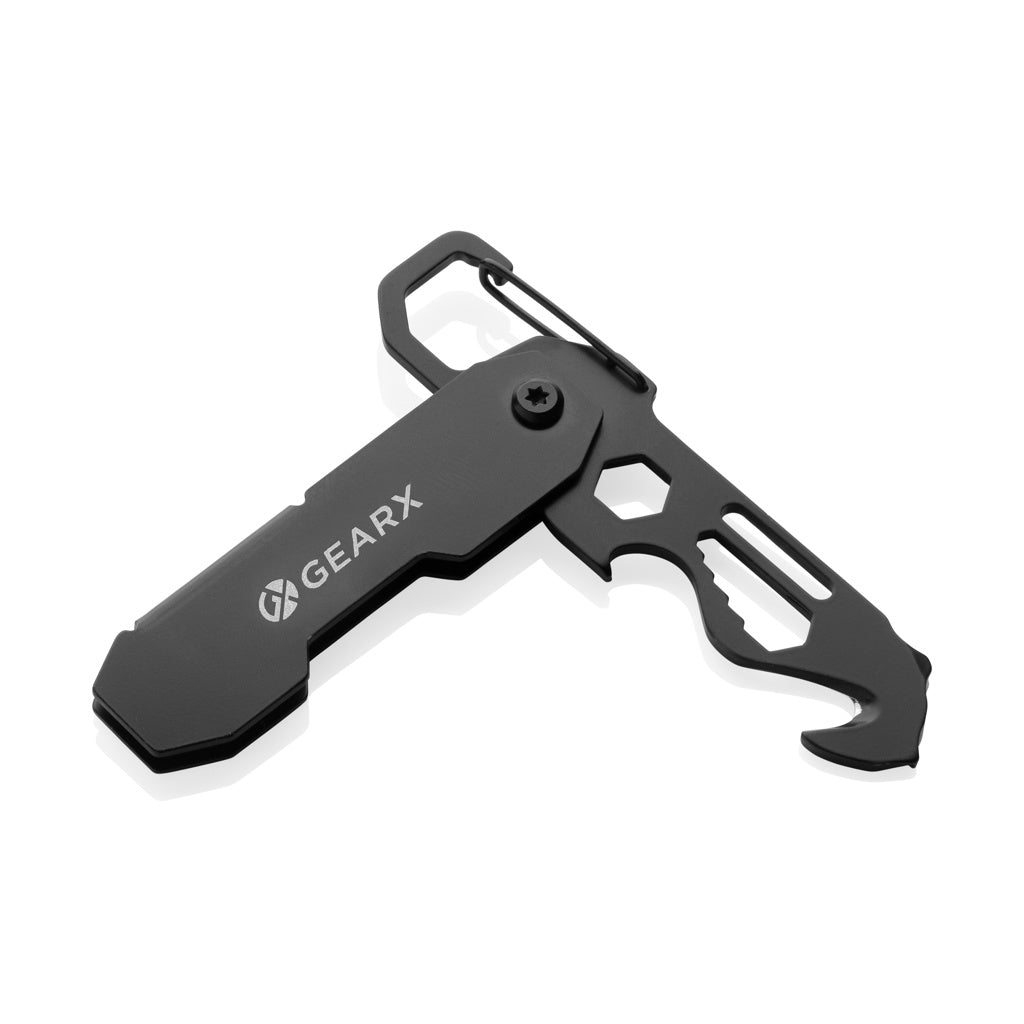 Gear X foldable EDC tool with carabiner and parcel cutter - Black